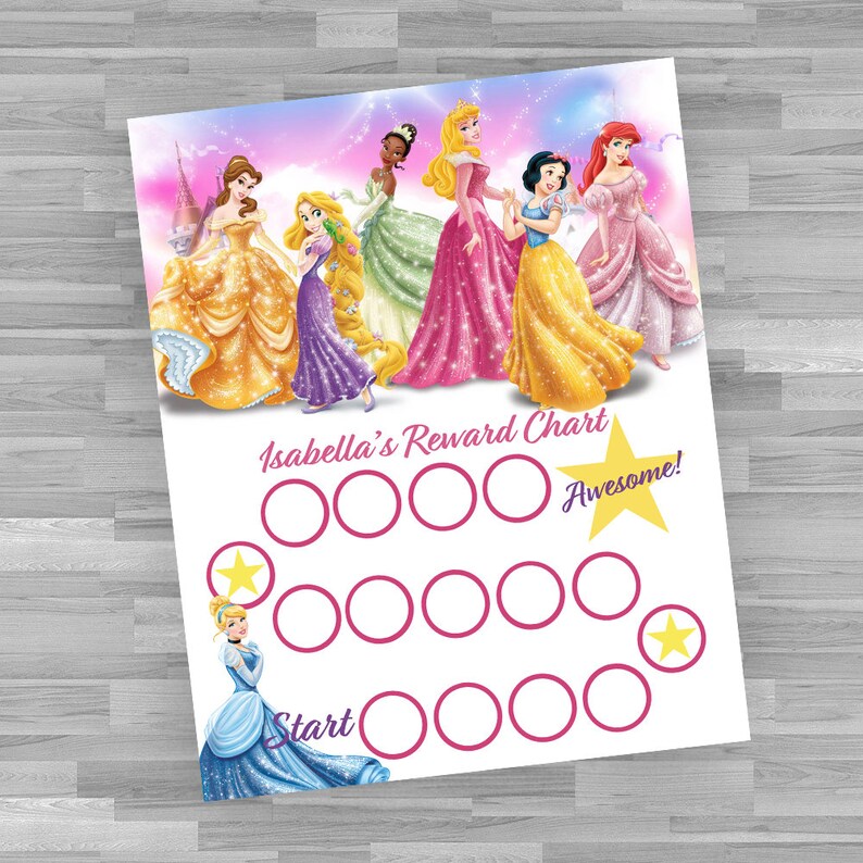 Printable Disney Princess Potty Training Chart and Reward | Etsy
