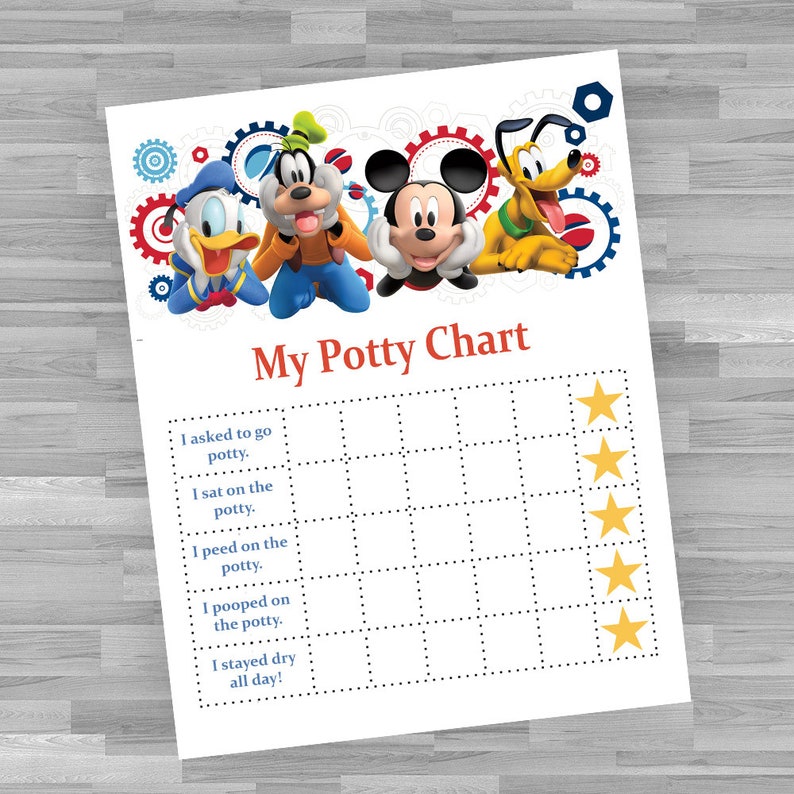 Free Printable Mickey Mouse Potty Training Chart Printable Templates