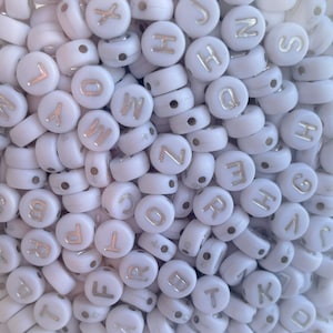 FREE GIFT! 100-200pcs, Silver Alphabet Letter Beads, Silver Letter Beads,  Acrylic Alphabet Beads, Personalized Bracelets