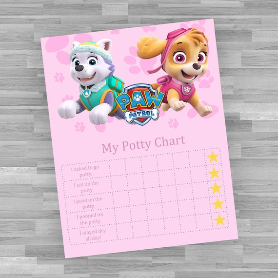 Printable Potty Chart Paw Patrol