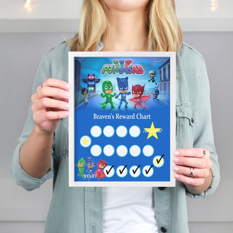 Printable Disney PJ Masks Reward Chart Incentive and Reward | Etsy