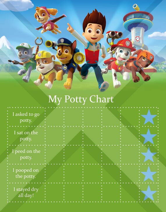 Printable Potty Chart Paw Patrol