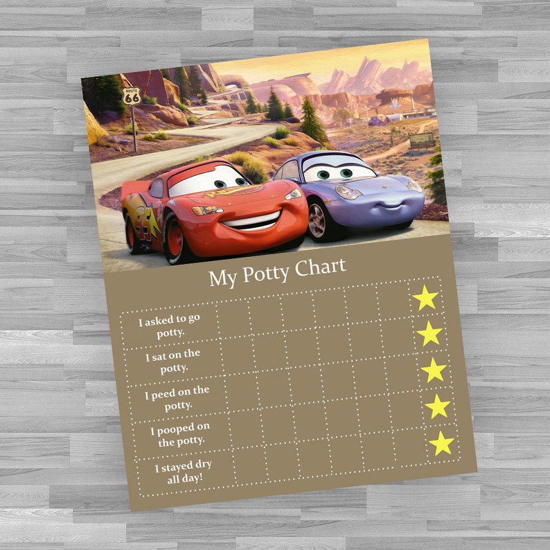 Cars Potty Training Chart