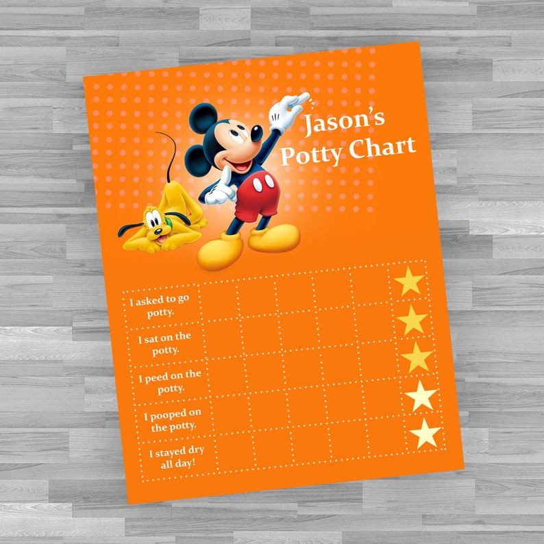 Printable Potty Chart Disney's Mickey Mouse Toddler | Etsy