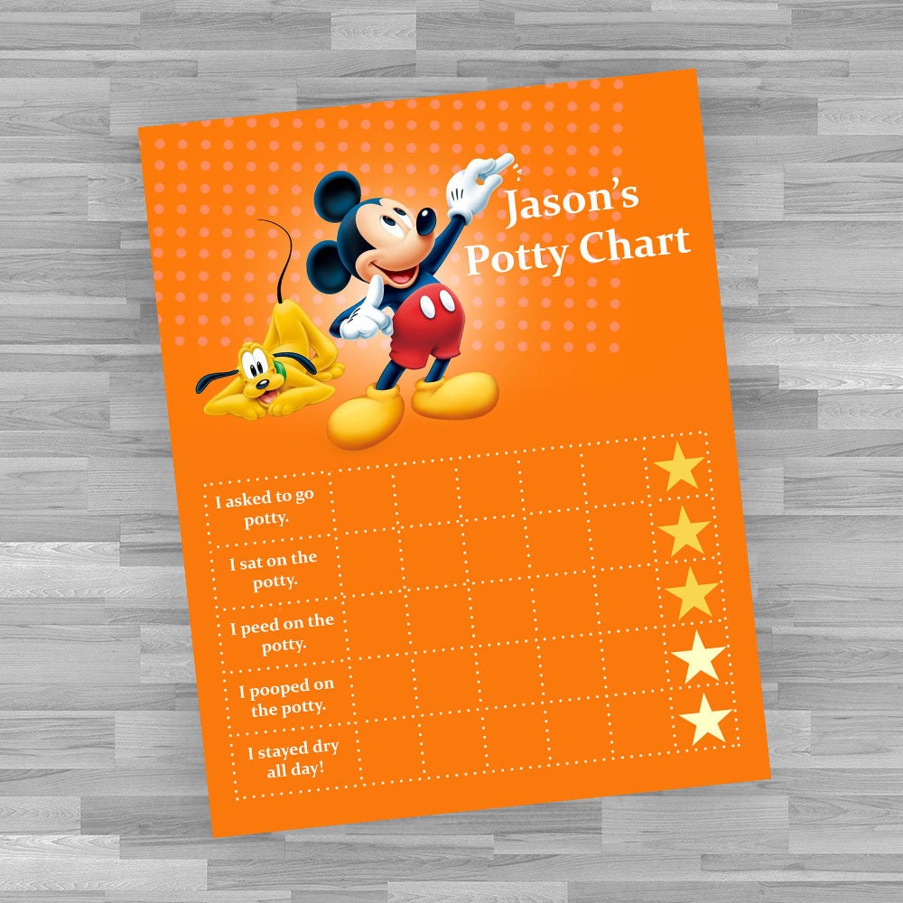 Printable Potty Chart Disney's Mickey Mouse Toddler | Etsy