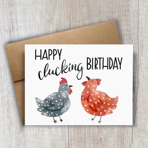 Happy birthday chicken card | funny chicken card | friend birthday | funny birthday cards | goofy chicken card | painted chicken card