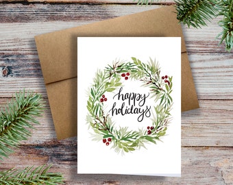 Watercolor xmas card | Etsy