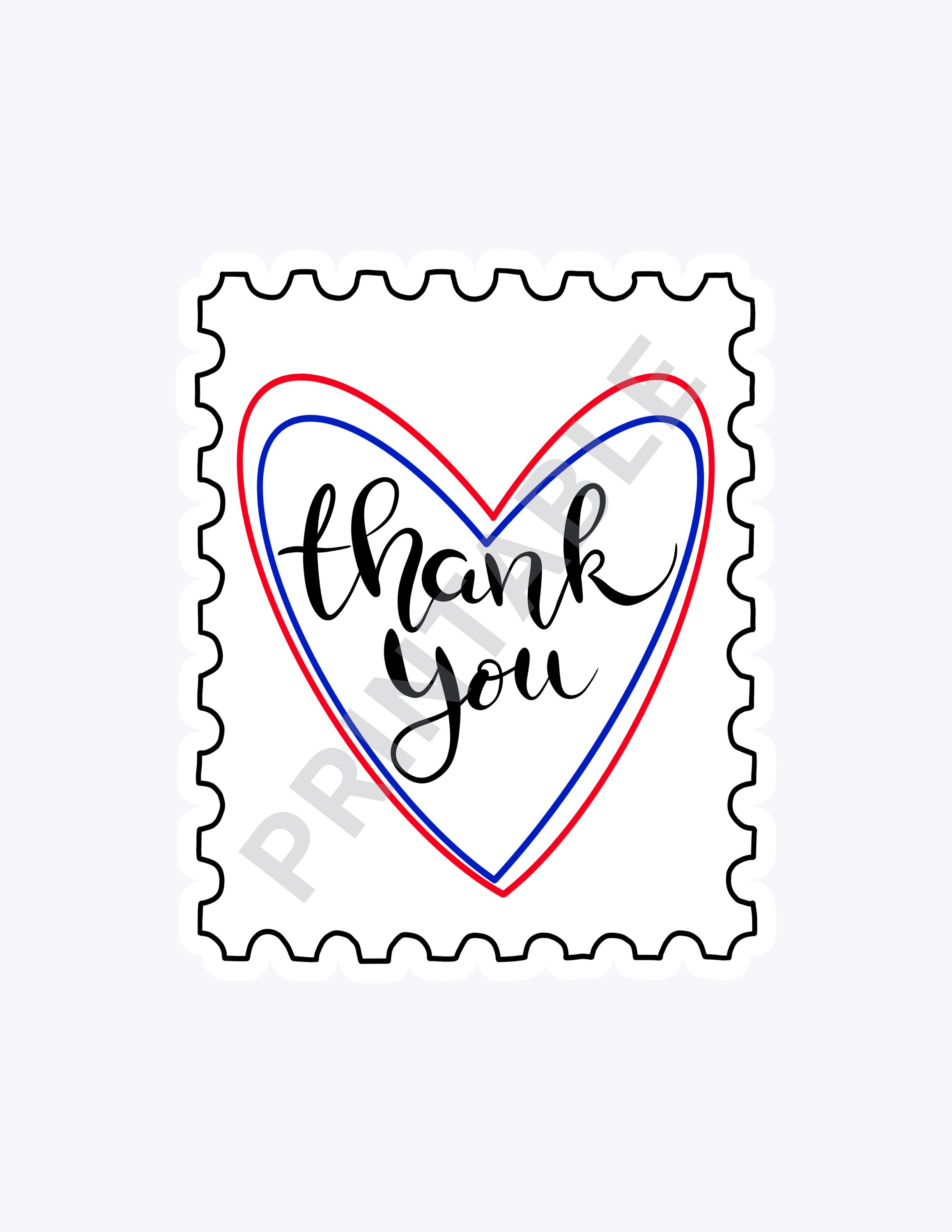 USPS stamp clip art USPS stamp thank you sticker thank you | Etsy