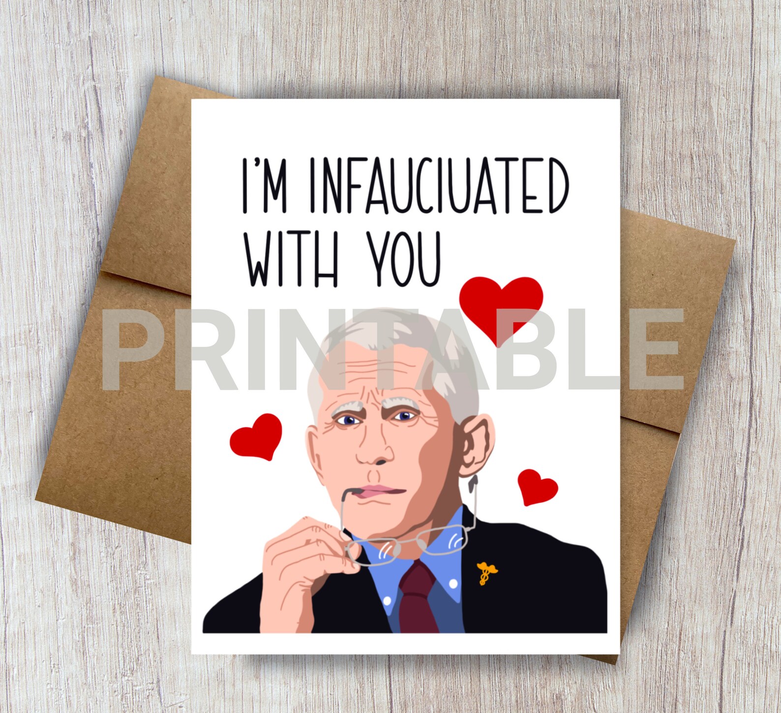 PRINTABLE Funny Dr Fauci Meme Card Valentine Png Goofy Etsy