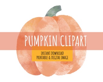 Stile acquerello zucca clip art file png download istantaneo stampabile autunno vibrazioni autunno carta facendo zucca carta arte