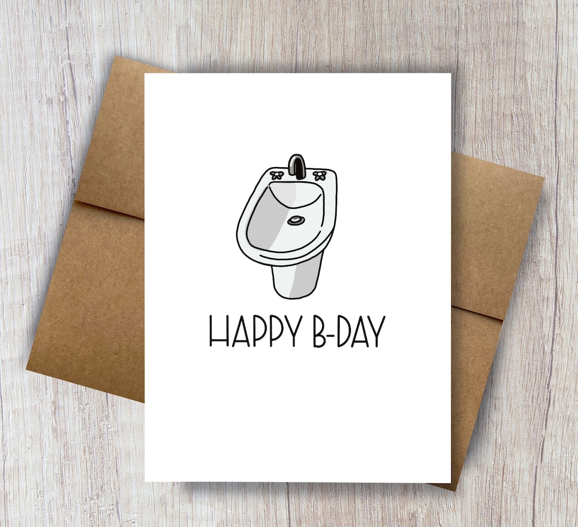Funny Happy Bidet Birthday Card Bidet Toilet Funny Greeting Etsy