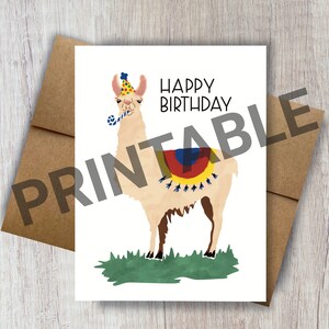 PRINTABLE Funny Llama birthday card cute llama birthday card llama illustration birthday party llama funny birthday card friend wife partner
