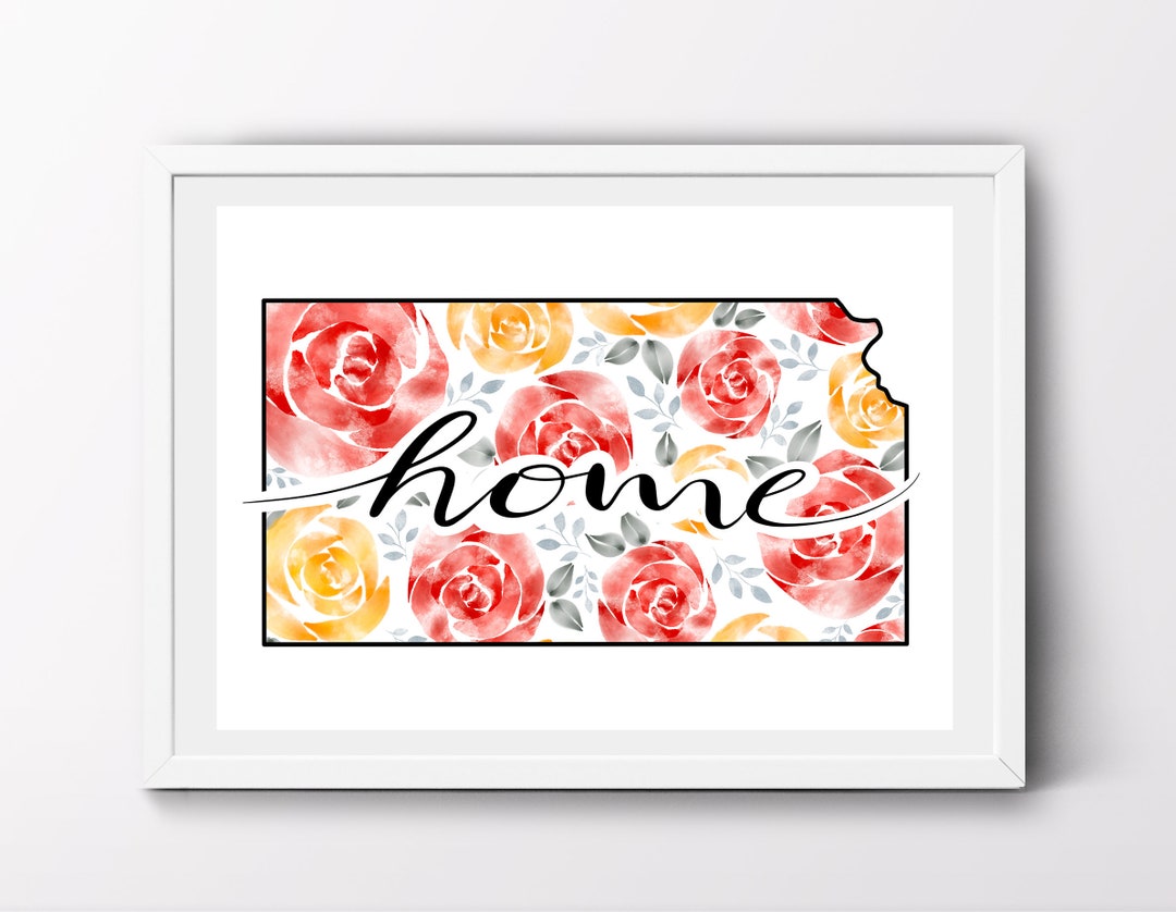 Kansas Watercolor Print Kansas Home Decor Kansas Art Print Etsy UK