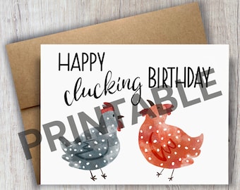 Chicken Birthday Card Funny Chicken Card Funny Birthday - Etsy