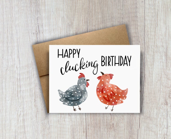 Joyeux Anniversaire Carte De Poulet Drole De De Carte De Etsy France