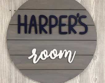 Round wood Sign | Nursery or Baby Name Sign  | Wood Circle Name Board