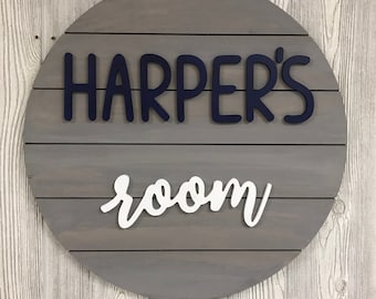 Round wood Sign | Nursery or Baby Name Sign  | Wood Circle Name Board