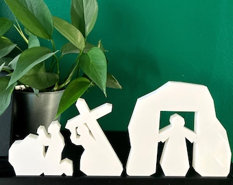 Easter Creche | Jesus Christ Resurrection, Death, Gethsemane Scene | Christian Easter Decor