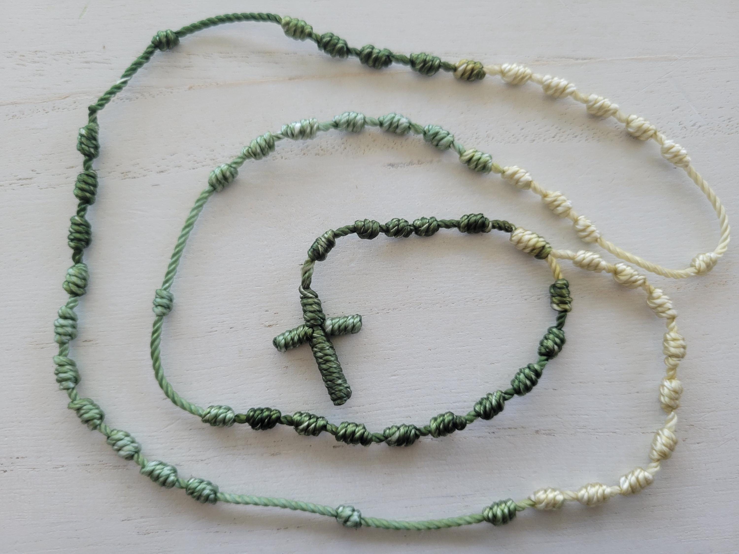 Knotted String Rosary, Prayer Necklace, Rosary Made of String, Colorful Rosary, Cord Rosary, String Prayer, Nylon Rosary, Catholic Rosary