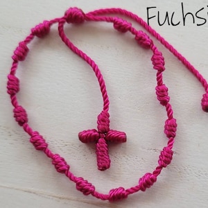 Knotted Cross Bracelet, String Jewelry, Prayer Bracelet, Rosary Bracelet, Religious Gifts, Bracelet with Cross, String Bracelets