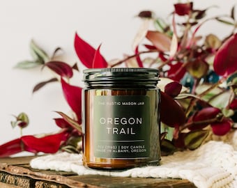 Oregon Trail || Oregon-ljus || Sojaljus || Ljus || Utomhusdofter || Handgjuten || Tillverkad i Oregon || Oregon || PNW