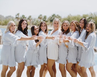 Bridesmaid Robes Bridesmaid Gifts for Bridal Party Robe Personalized Wedding gifts for Bride Bridesmaid Proposal Gift for her- (Ruffle Robe)