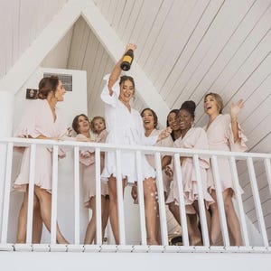 Custom Bride Bridesmaid Robe| Gifts for Bridal Party| Wedding Robe| Maid of Honor Gifts| Bridesmaid Gifts Proposal| Sayin Robe (Ruffle Robe) image 14