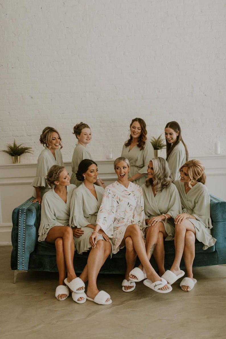 Custom Bride Bridesmaid Robe| Gifts for Bridal Party| Wedding Robe| Maid of Honor Gifts| Bridesmaid Gifts Proposal| Sayin Robe (Ruffle Robe) image 17