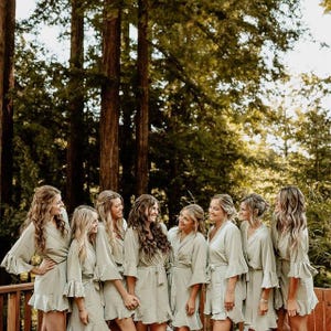 Custom Bride Bridesmaid Robe| Gifts for Bridal Party| Wedding Robe| Maid of Honor Gifts| Bridesmaid Gifts Proposal| Sayin Robe (Ruffle Robe) image 19