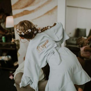 Custom Bride Bridesmaid Robe| Gifts for Bridal Party| Wedding Robe| Maid of Honor Gifts| Bridesmaid Gifts Proposal| Sayin Robe (Ruffle Robe) image 16