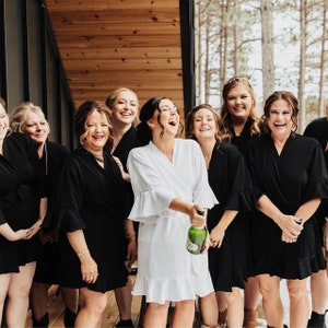 Bridal party shower getting ready robe for bridesmaid proposal gift for her personalized wedding robes for mother of the bride (Ruffle Robe)