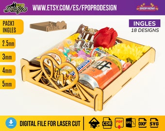 Wooden box type tray for gift sweet chocolates with phrases of I love you special occasions Valentine's days in love beer