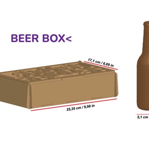 PK2-ES Día de la madre caja para cerveza español con compartimentos glowforge corte láser planos cnc espesor 2,5-3 y 4 mm, DXF CDR imagen 5