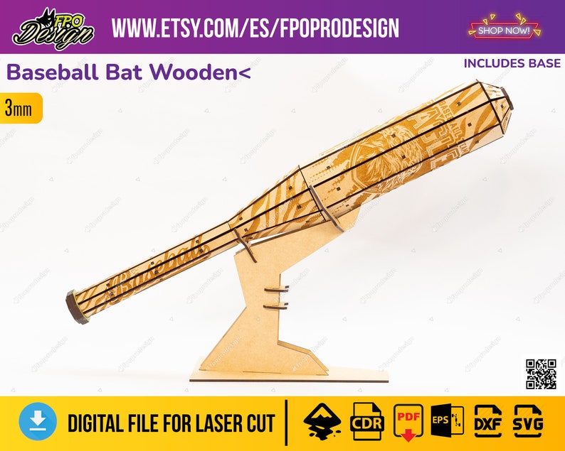 Baseball Bat Wooden Cutout Laser Cut Files Ideal for Gift Etsy