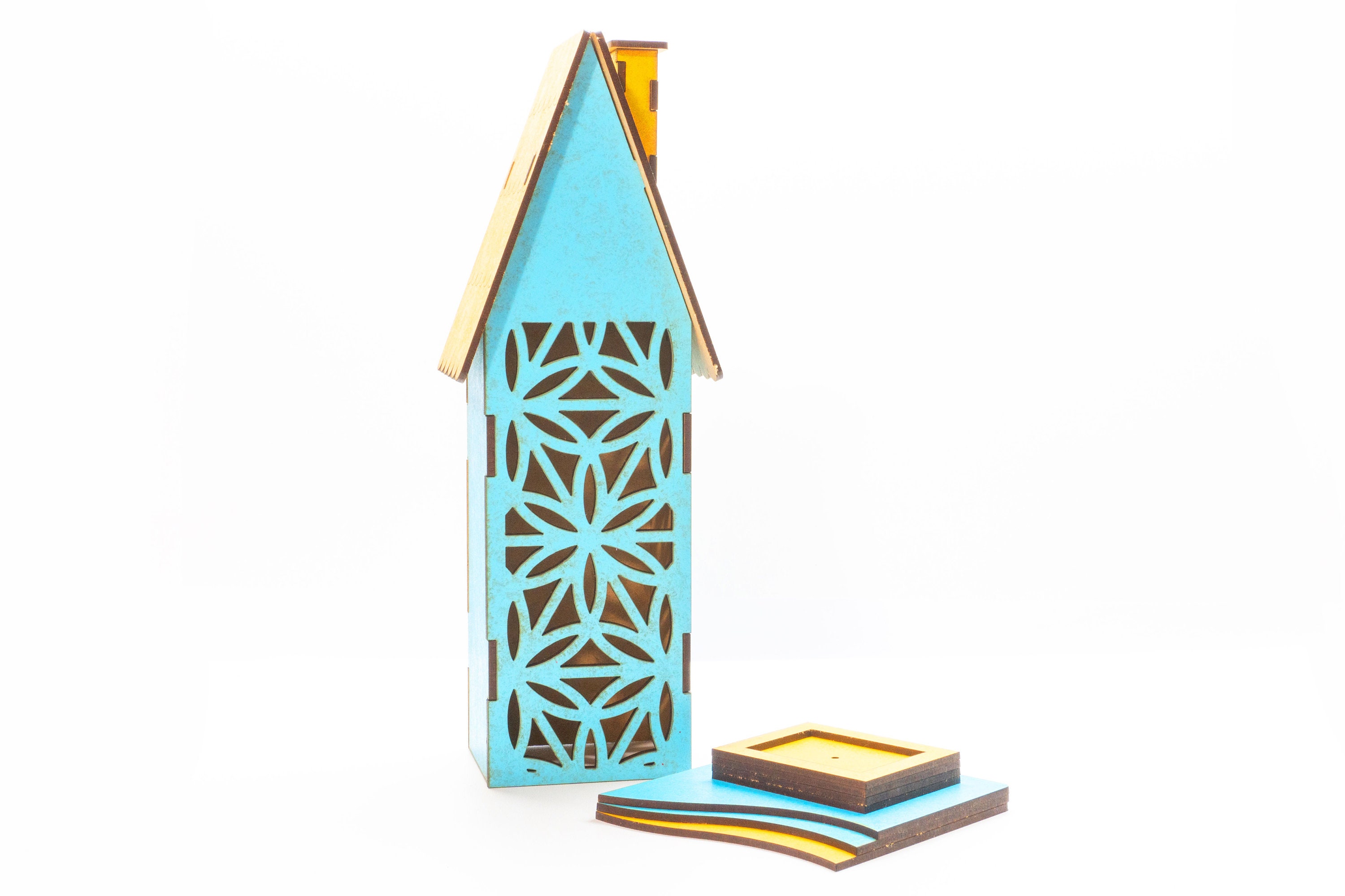 Wooden incense house with chimney wooden laser cut CNC File Etsy