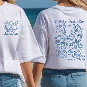 Koszulka na wieczór panieński na plaży, koszulka na wieczór panieński na plaży, luksusowa koszulka na wieczór panieński na plaży, prezenty na tropikalny wieczór panieński, spersonalizowana koszulka na wieczór panieński