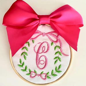 Embroidered Christmas Ornament for Baby Girl, Baby’s First Christmas, Personalized Christmas Ornament, First Christmas Keepsake Ornament