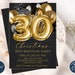 30th birthday invitation template editable black and gold | Etsy
