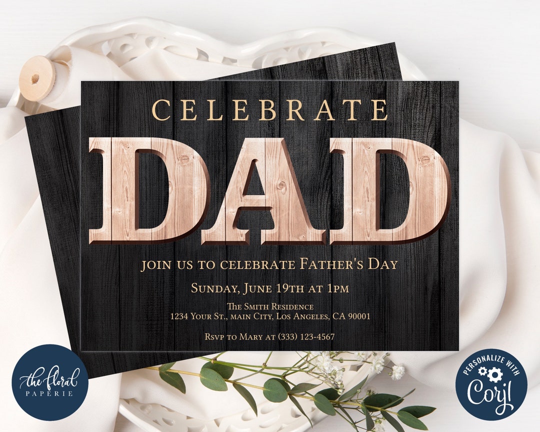 Fathers Day Invitation Template, Editable Fathers Day Brunch Invitation ...