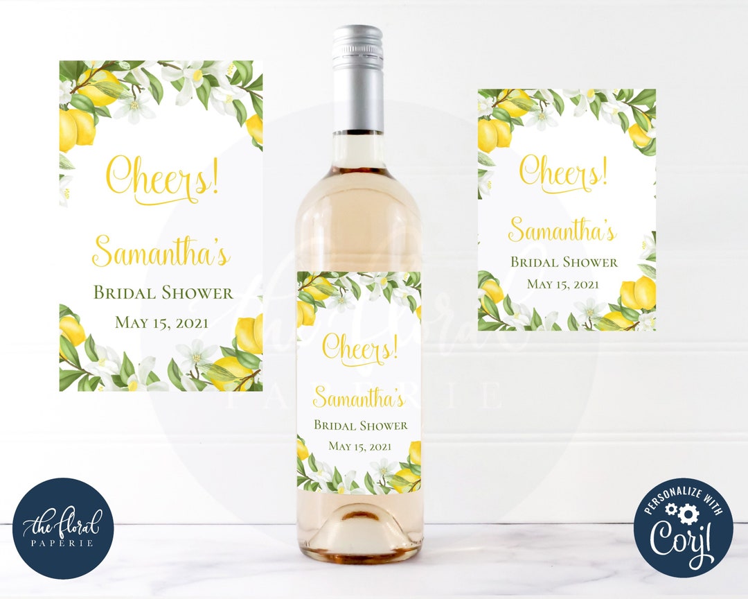Lemon Wine Label Template Editable Lemon Wine Bottle Labels - Etsy