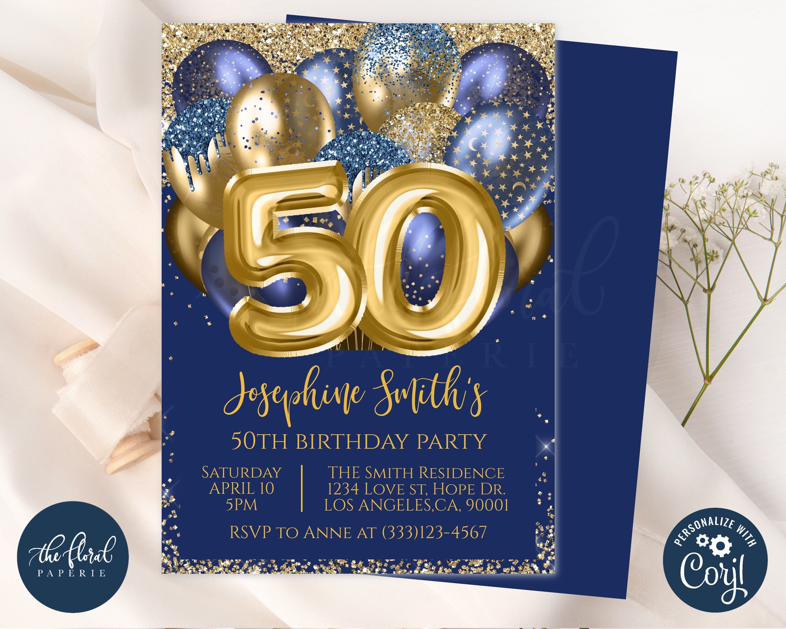 Surprise 50th Birthday Invitations Templates