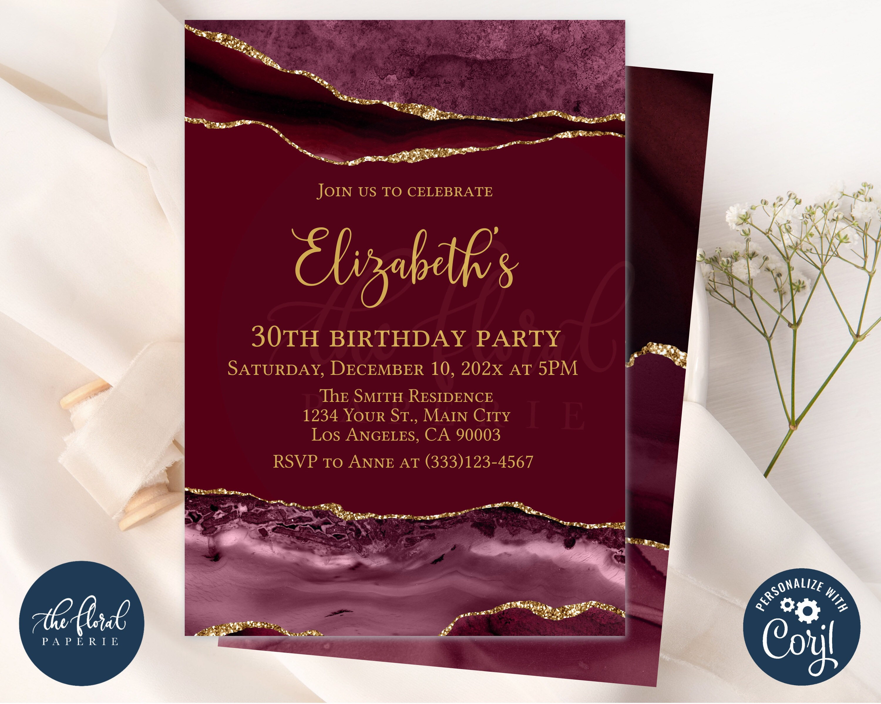 Crée des cartes d'invitation d'anniversaire gratuites en ligne - Creative Fabrica
