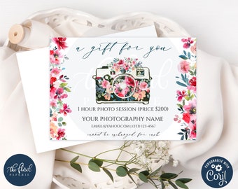 Printable Photography Gift Certificate Template Photo Session - Etsy