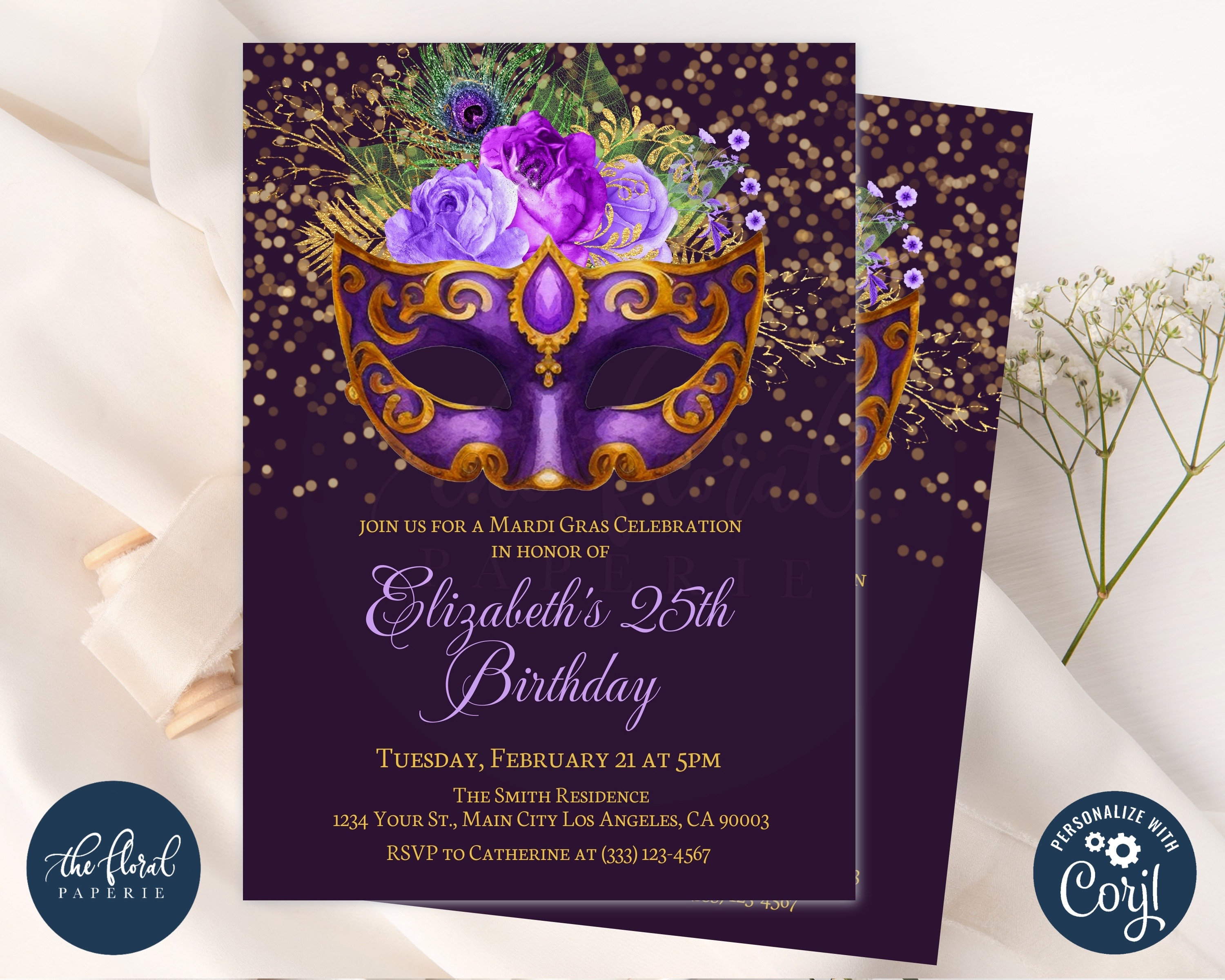 Mardi Gras Party Invitations Templates