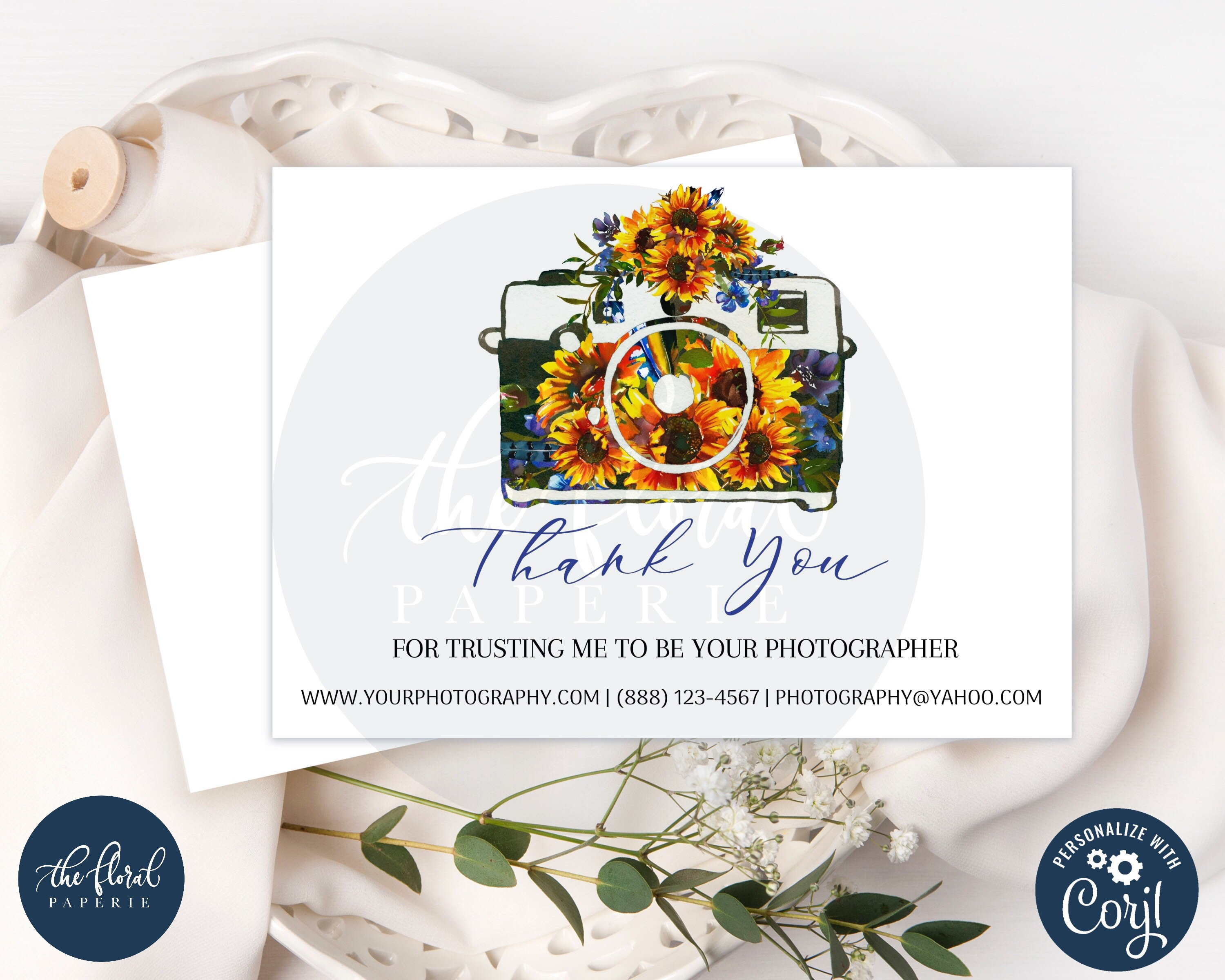 Editable Client Thank You Cards for Photographer Template - Etsy