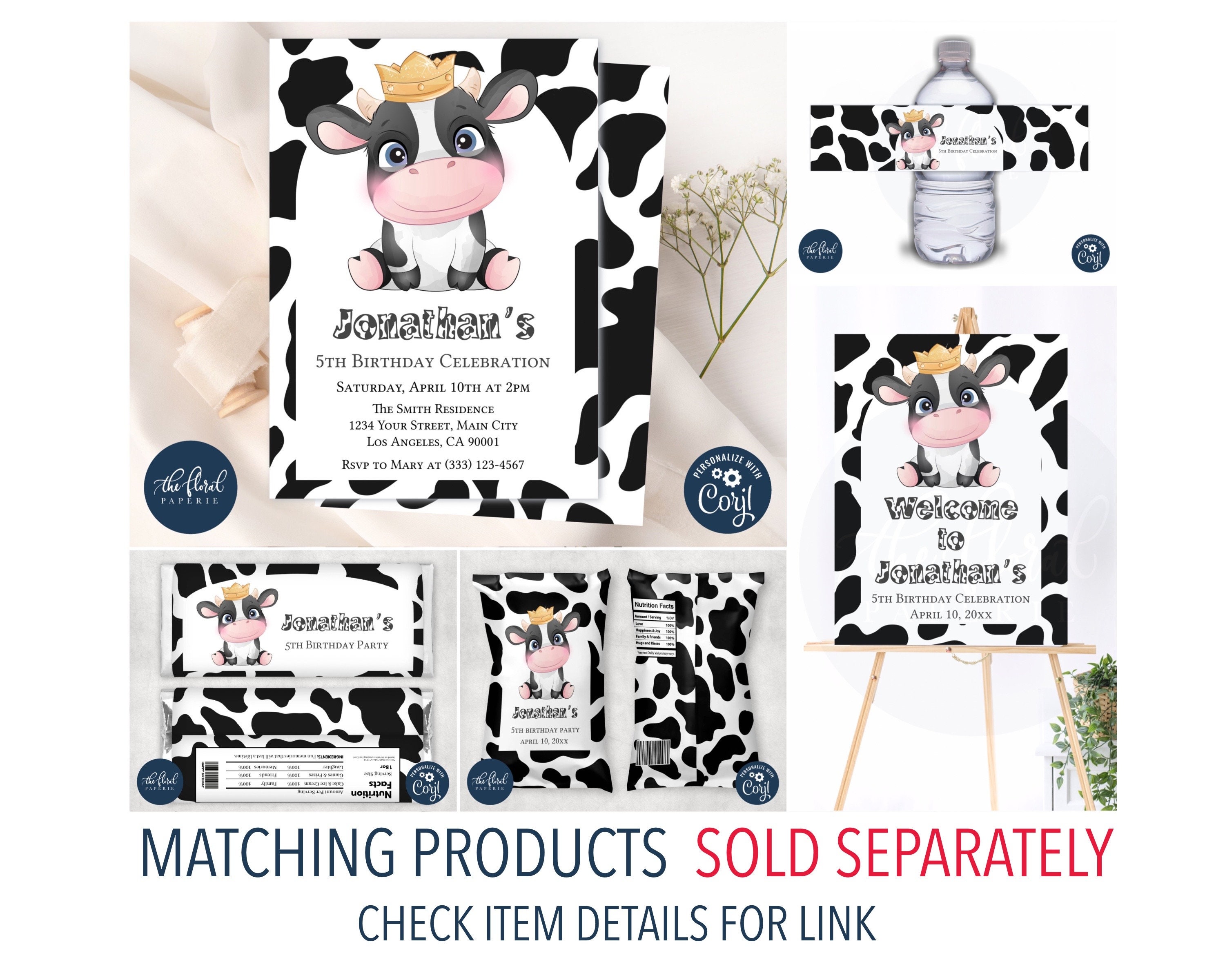 Label Design Add Cow Cow Water Bottle Label Template Editable Cow Water Bottle - Etsy