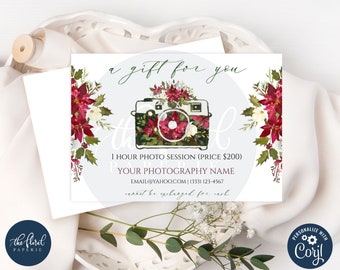 Printable Photography Gift Certificate Template Photo Session - Etsy