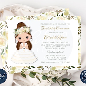 holy communion invitation template, printable first communion invites, first holy communion invitation girl, baptism invitation, catholic