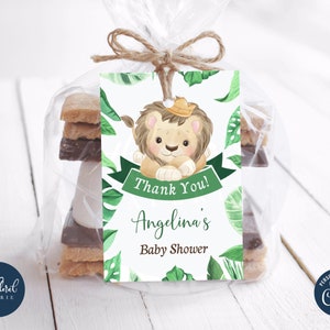 Lion Favor Tags Template, Editable Lion Thank You Favor Tags ...