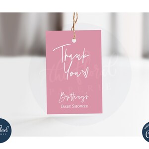 minimalist favor tag template, editable boho thank you tags, printable treat bag labels, personalized gift tags, baby shower favor tag tfp32